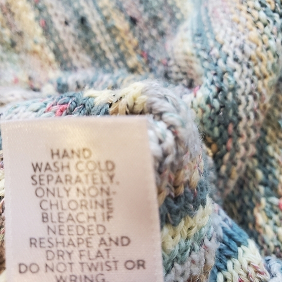 j jill L cotton blend sweater abstract line green fall. - Picture 13 of 13